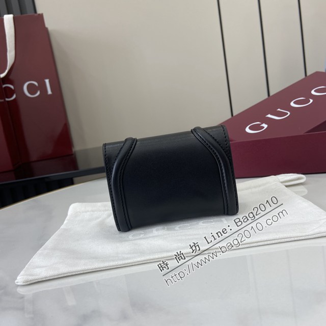 Gucci專櫃古馳最新款圓形互扣式雙G標識卡片夾卡包零錢包 jh2675型號：818795